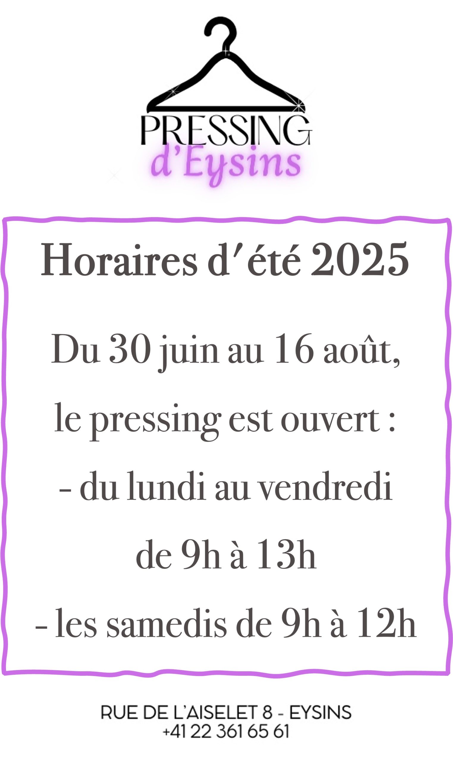 2025 Eté Horaires Ascension 2025